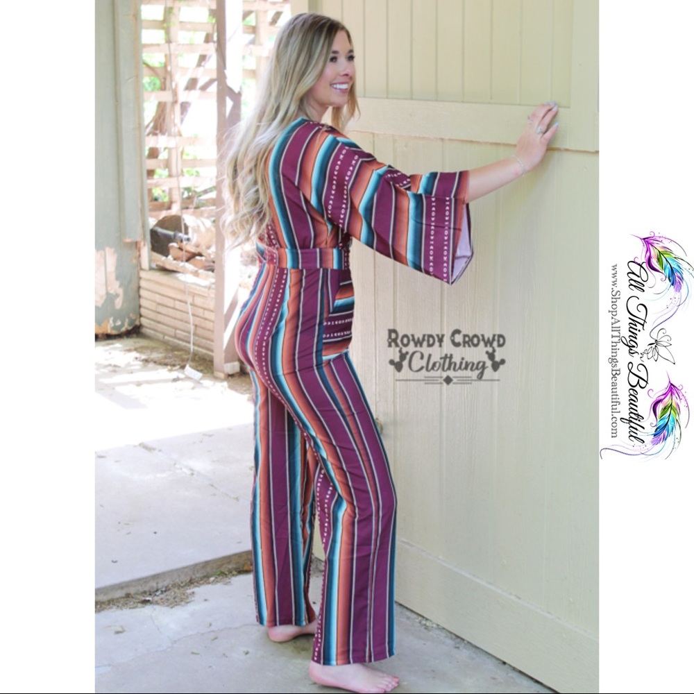 •Rowdy Crowd Serape Spring Jumpsuit• - Picture 7 of 14